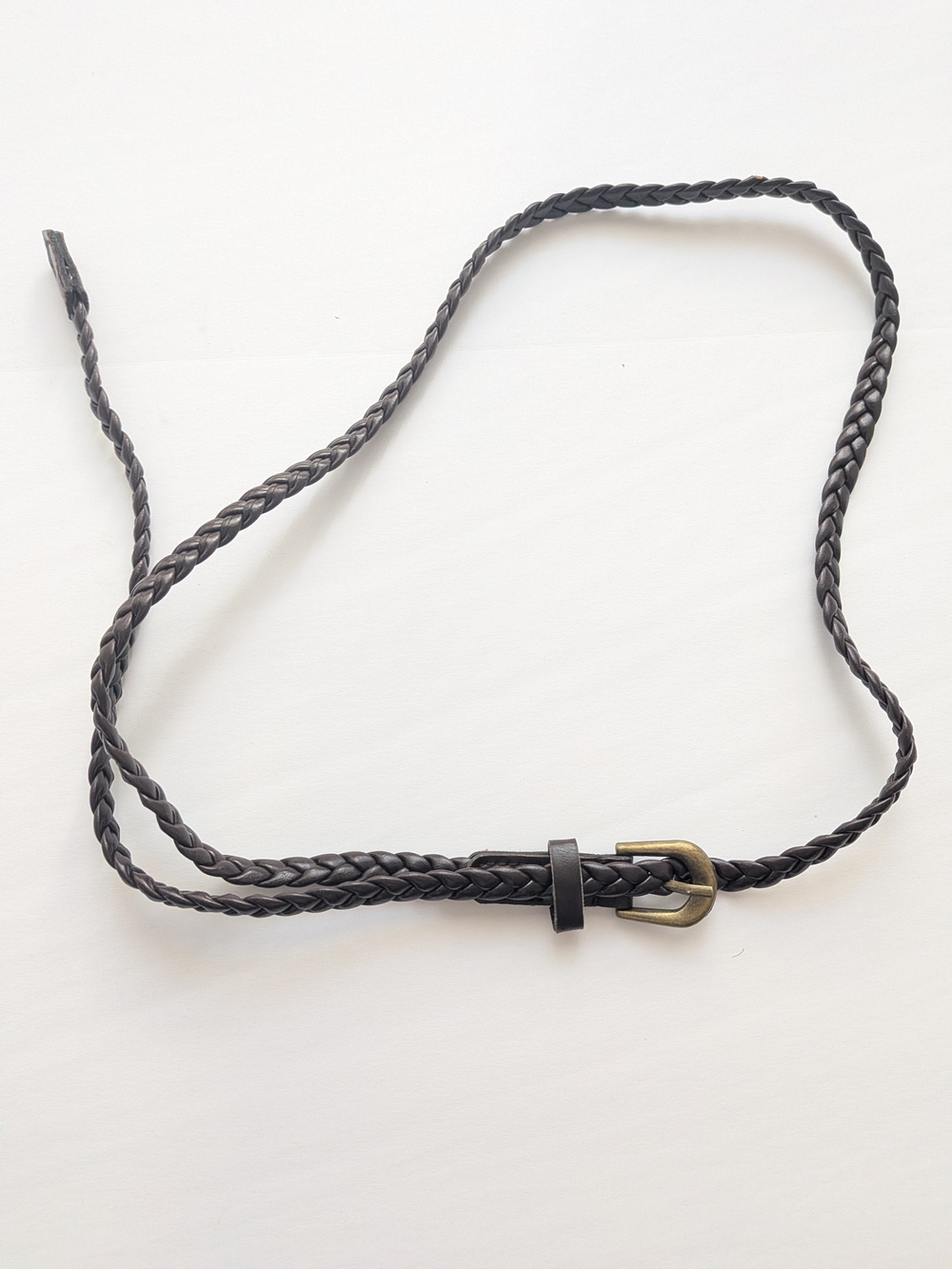 Braided Leather Belt - Brown